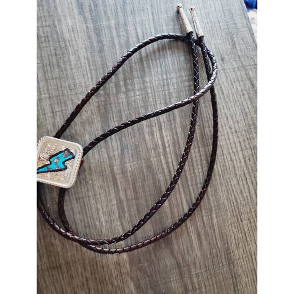 Bolo tie, lightning bolt, western bolo tie necklace, rodeo western necklace - Picture 5 of 7